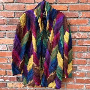 Royal Alpaca Colorful Sweater Hand Knitted in Peru 100% Alpaca Size Large